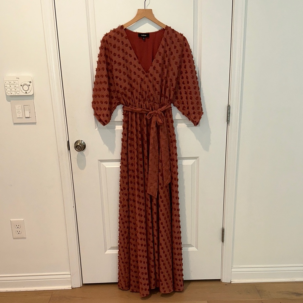 Elegant Rust Maxi Dress